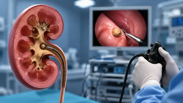 Ureteroscopy illustration